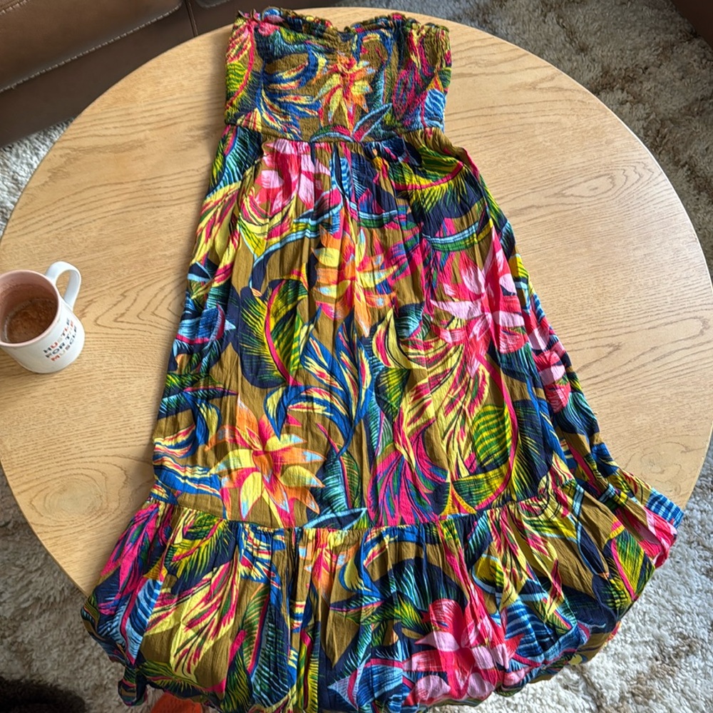 Aerie Smocked Tropical dress
